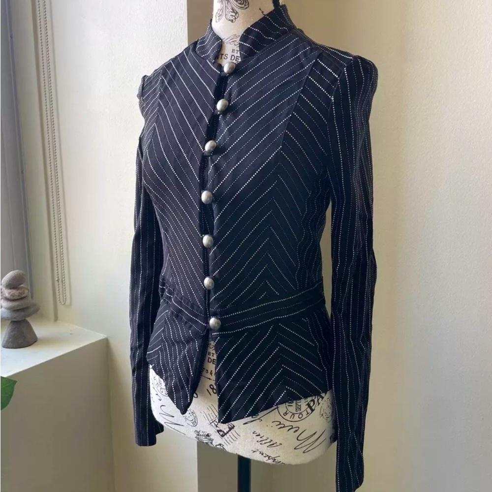 Vintage Ing Stand Collar Lined Button Up Blazer